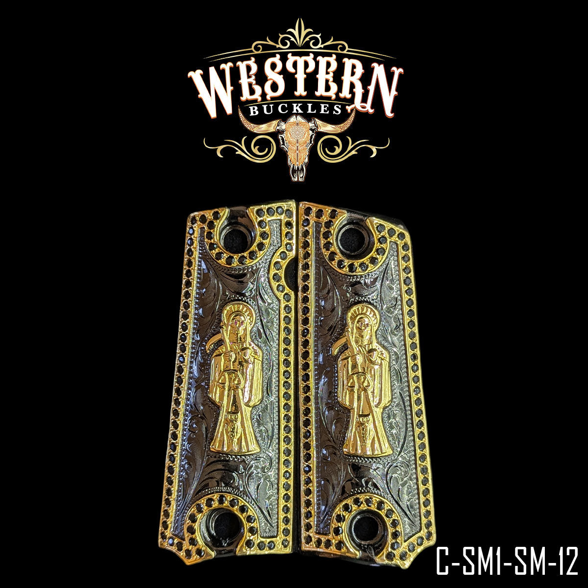 Cachas Colt 1911 Grips Santa Muerte Piedras