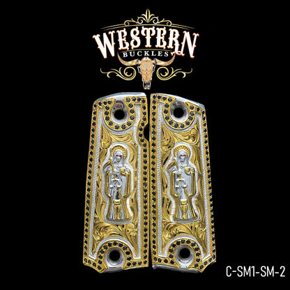 Cachas Colt 1911 Grips Santa Muerte Piedras