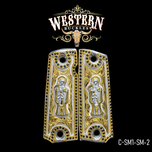 Cachas Colt 1911 Grips Santa Muerte Piedras