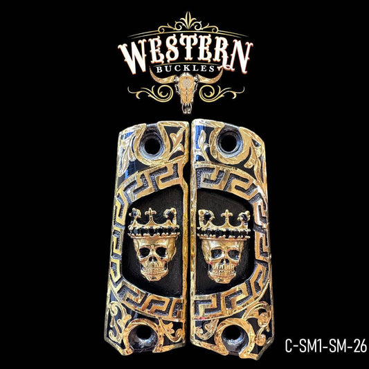 Cachas Colt 1911 Grips Santa Muerte Piedras. - Western Buckles