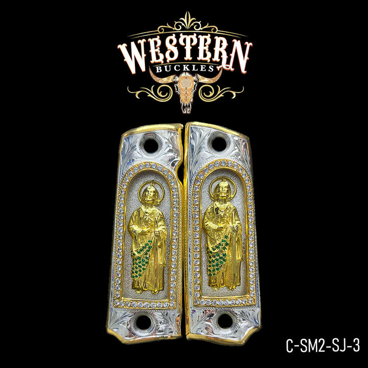 1911 San Judas Gun Grips | Handcrafted by Western Buckles | SKU C-SM2-SJ-3