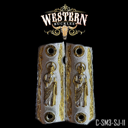 Cachas Colt 1911 Grips San Judas Zirconias