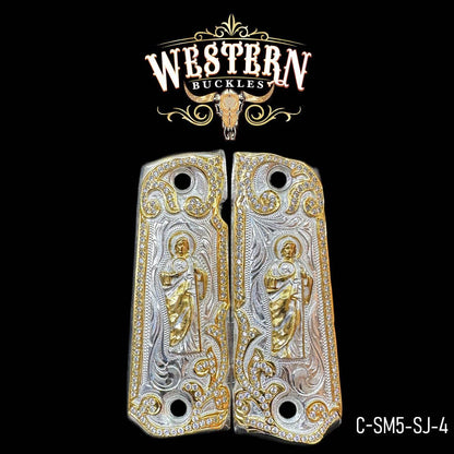 Cacha Colt 1911 San Judas Zirconias - Western Buckles