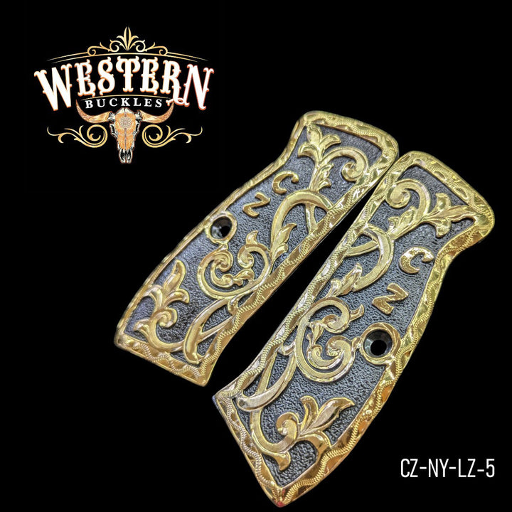 CZ 9mm Engraved Gold and Black