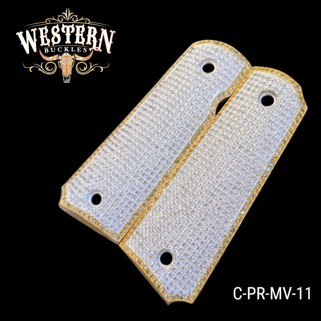 Cachas 1911 Grips Premium Zirconias Full Gold-Plated