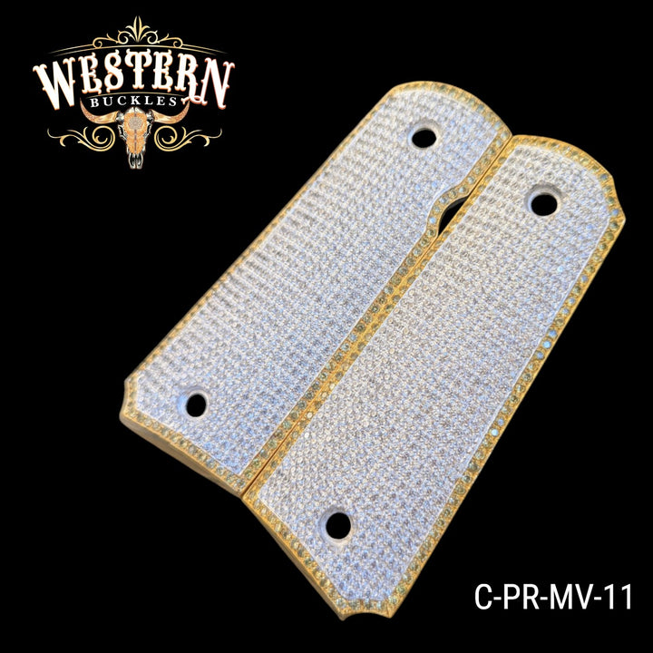 Cachas 1911 Grips Premium Zirconias Full Gold-Plated