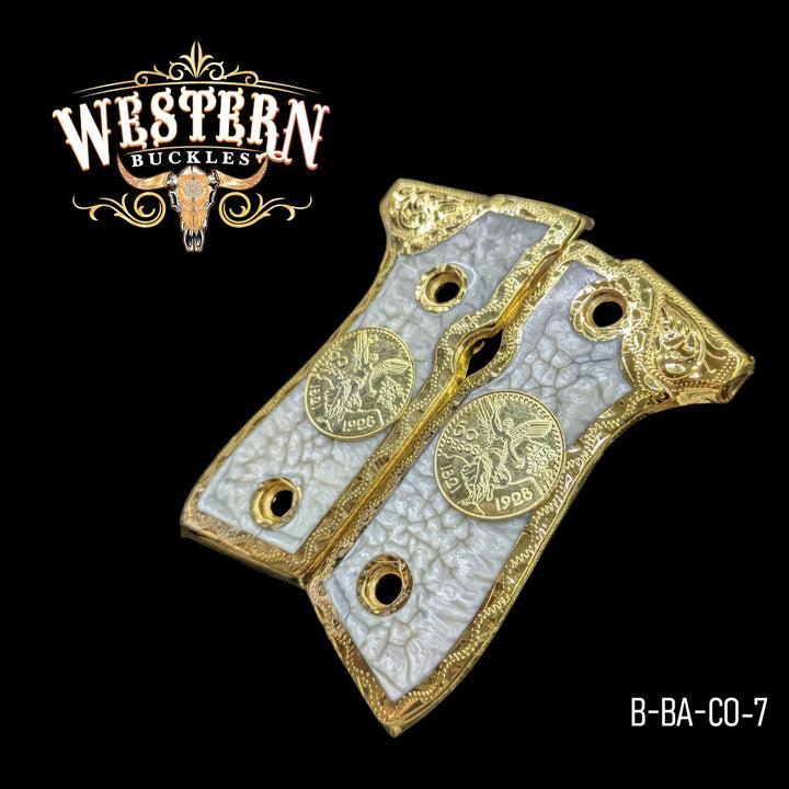Cachas Beretta 92fs Centenario Resina Dorado-The Western Buckles