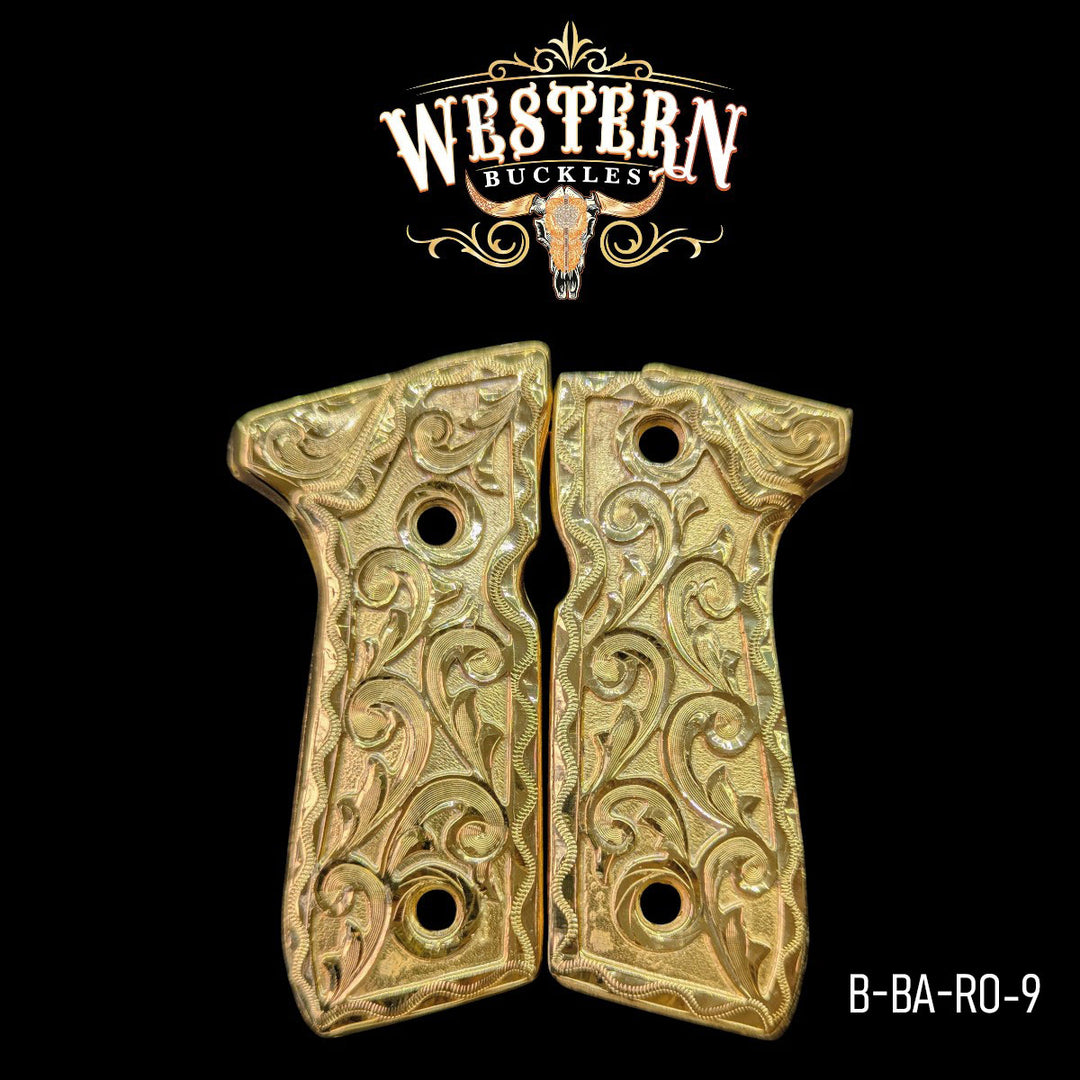 Cachas Beretta 92fs Grips Rameada Oro-The Western Buckles