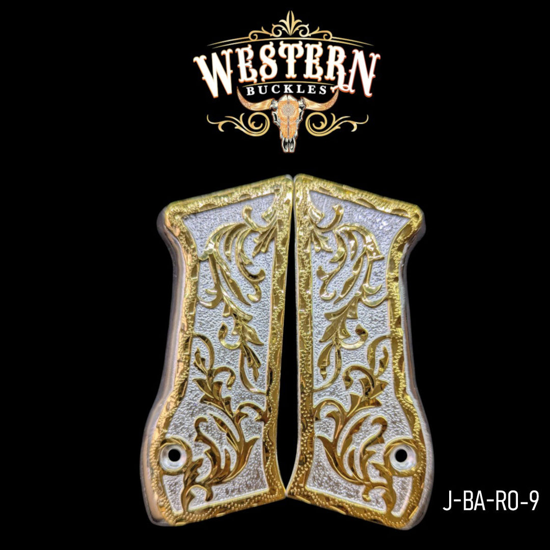 Cachas Jericho 941 9MM Grips Engraving Oro-The Western Buckles