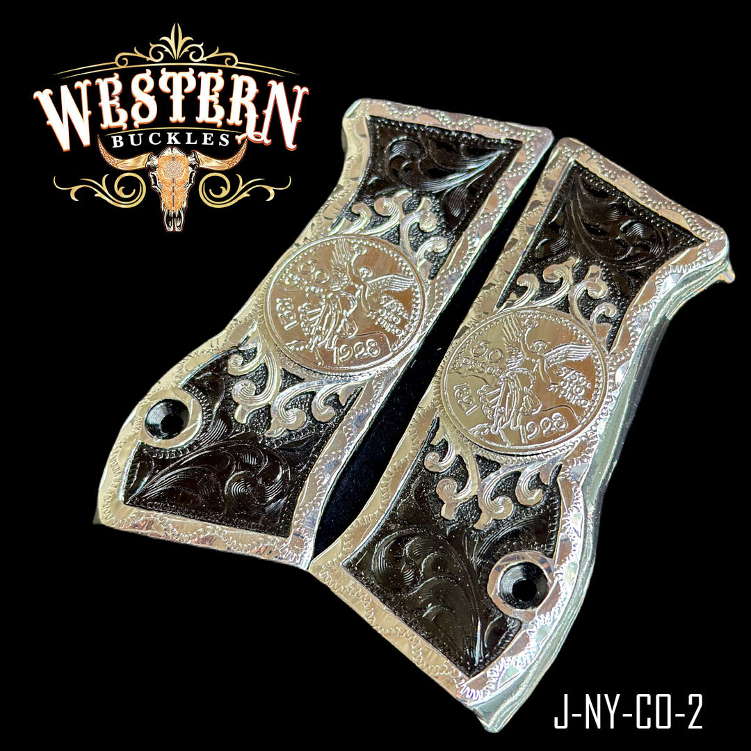 Cachas Jericho 941 Grips Centenario Niquel-The Western Buckles