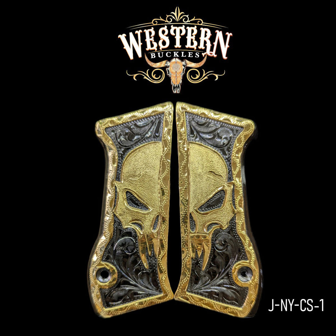 Cachas Jericho Calavera Black and Gold-The Western Buckles