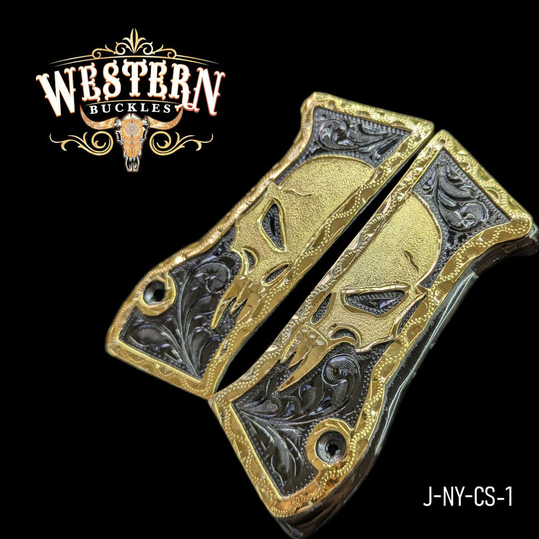 Cachas Jericho Calavera Black and Gold-The Western Buckles