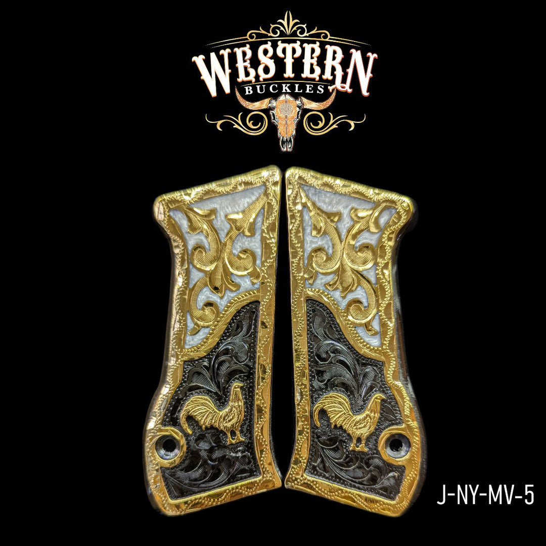 Cachas Jericho Roaster Black and Pearl Resin-The Western Buckles