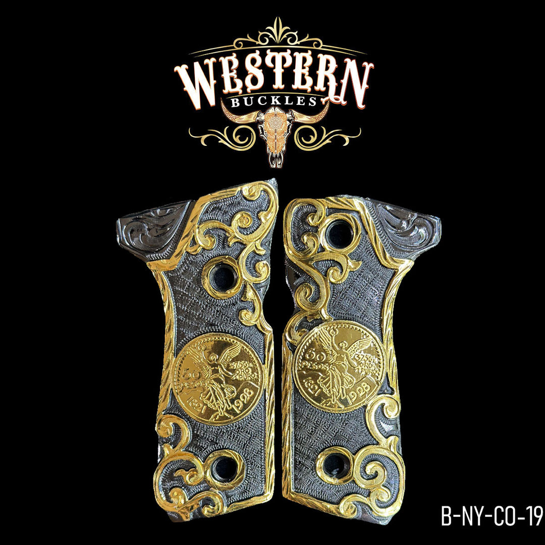 Centenario Custom Grips for Beretta 92FS — 24K Gold-Plated-The Western Buckles