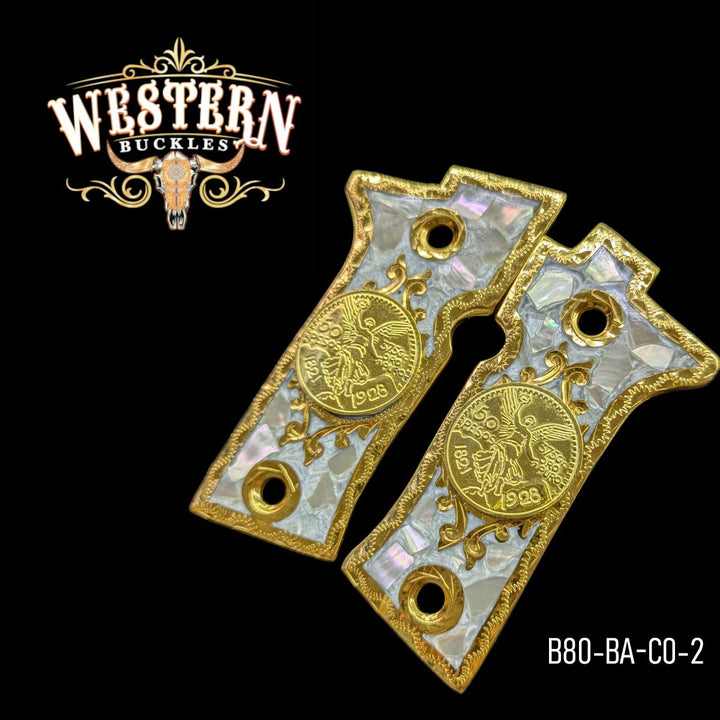 Centenario Custom Grips for the Beretta 80X — 24K Gold-Plated