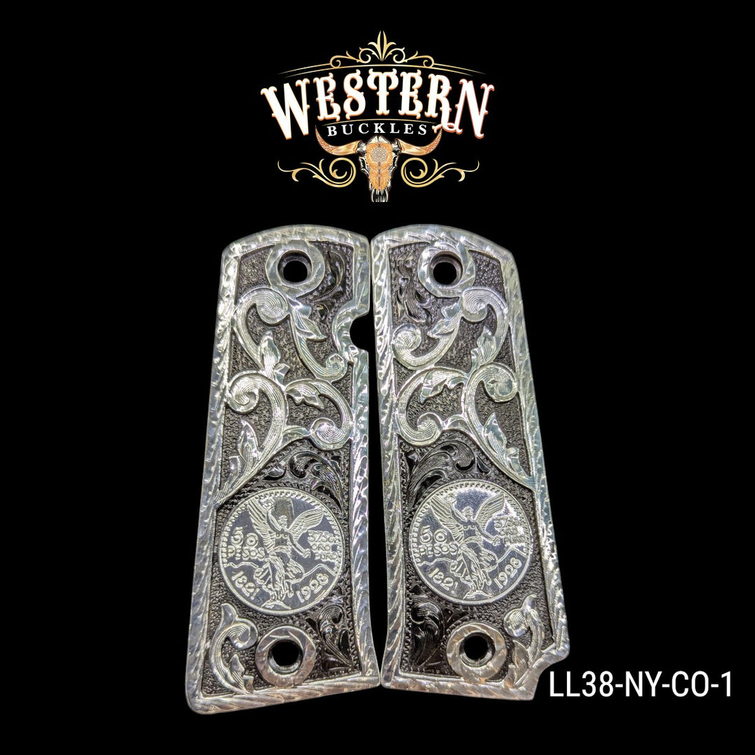 Centenario Custom Grips for the Llama 38 Super — Silver-Plated