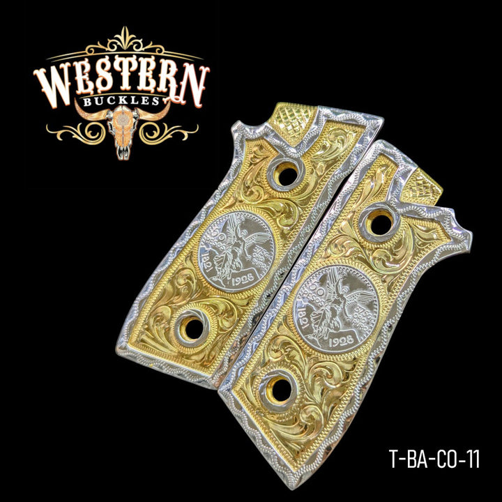 Centenario Custom Grips for the Taurus PT92 — 24K Gold-Plated &amp; Silver-Plated