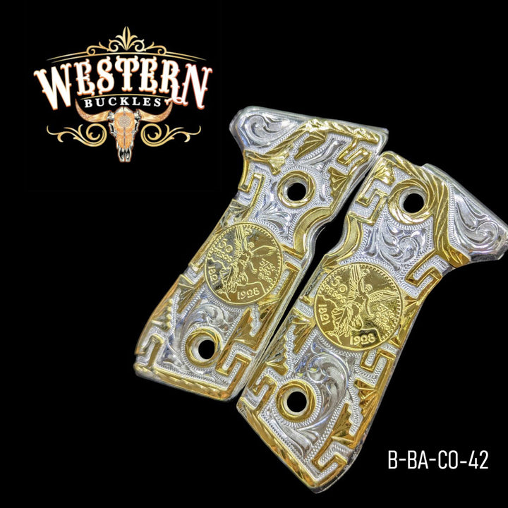 Centenario Grips for Beretta 92FS — Gold &amp; Silver-Plated