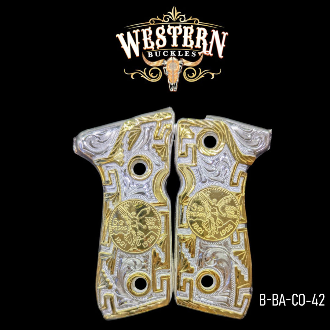 Centenario Grips for Beretta 92FS — Gold & Silver-Plated