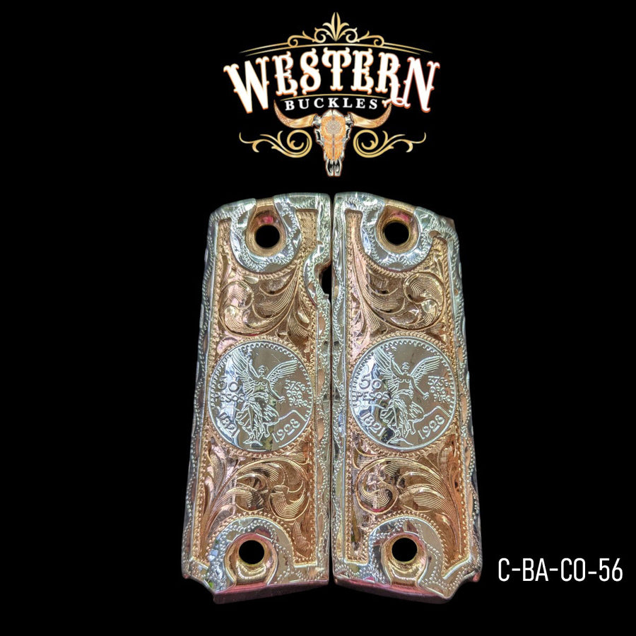 Centenario Grips for Colt 1911 Full-Size — Rose-Gold- & Silver-Plated
