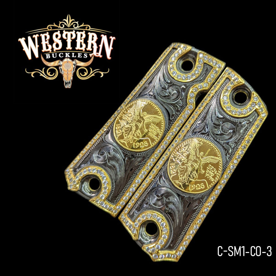 Centenario Grips for the Colt 1911 — 24K Gold Plating &amp; Zirconias