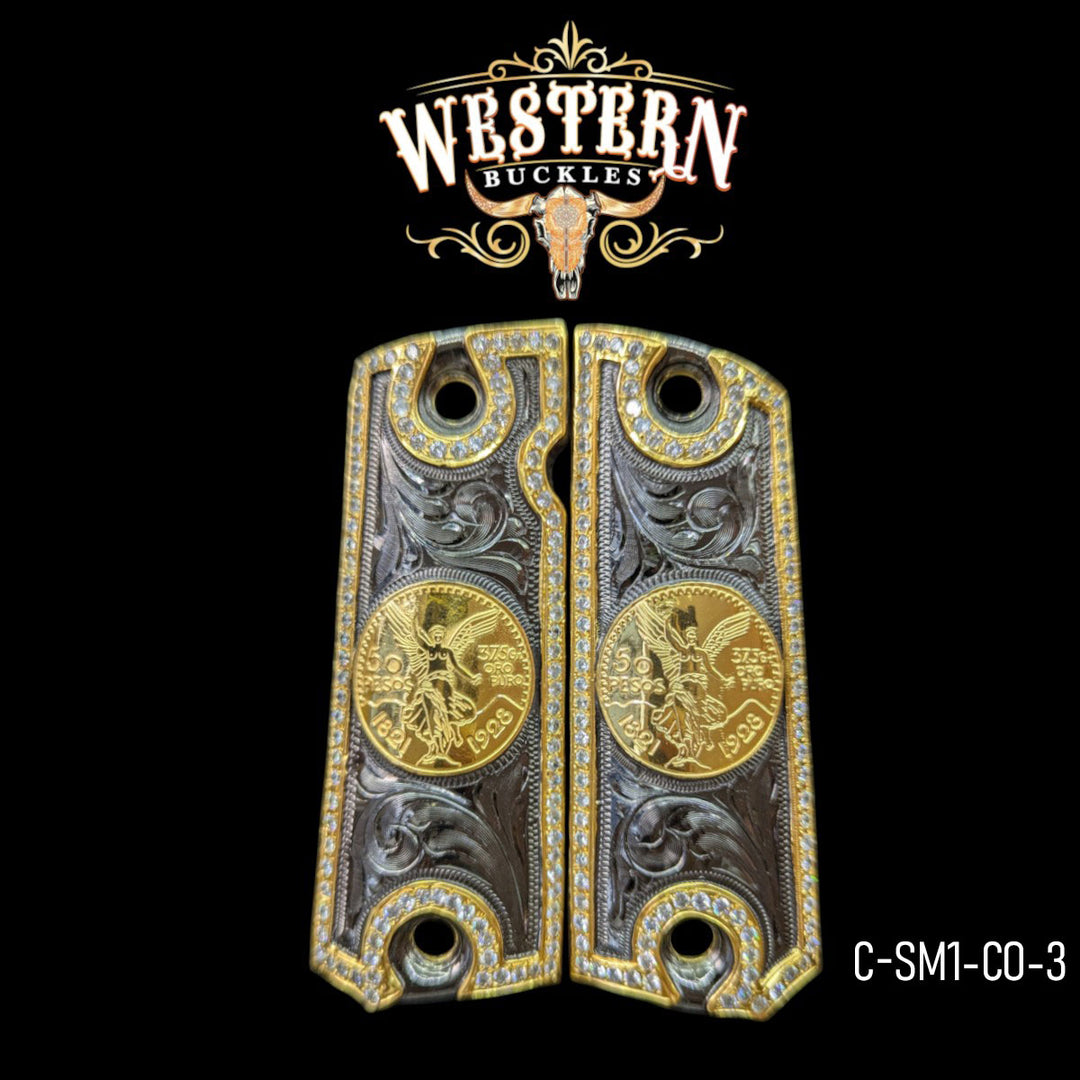 Centenario Grips for the Colt 1911 — 24K Gold Plating & Zirconias