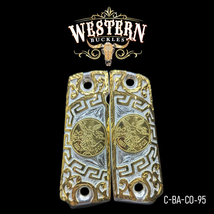 Cachas Colt 1911 Grips Centenario Oro y Plata-The Western Buckles