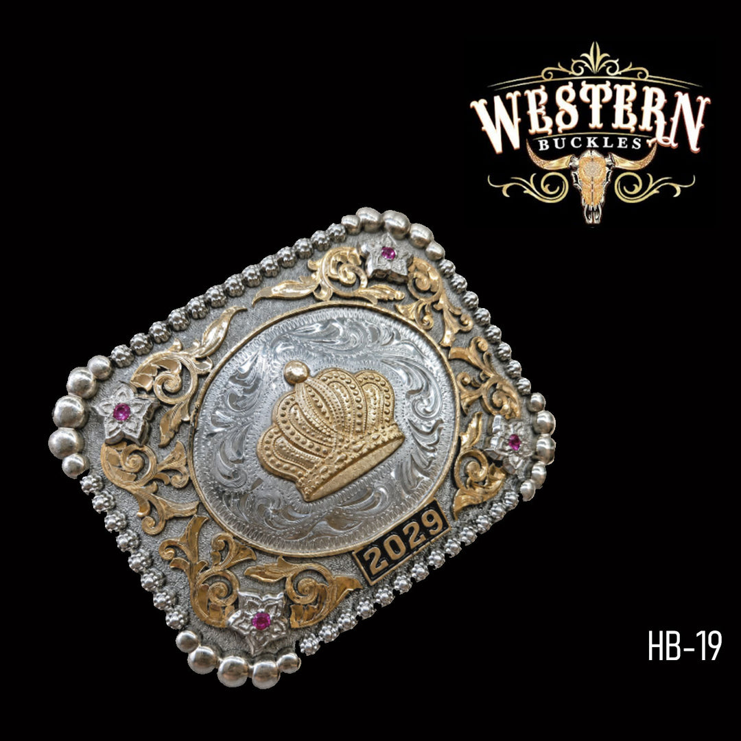 Crown Trophy Belt Buckle · Brass &amp; German Silver-The Western Buckles