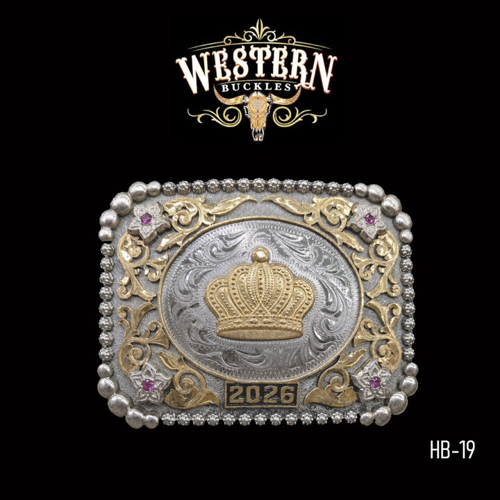 Crown Trophy Belt Buckle · Brass &amp; German Silver-The Western Buckles