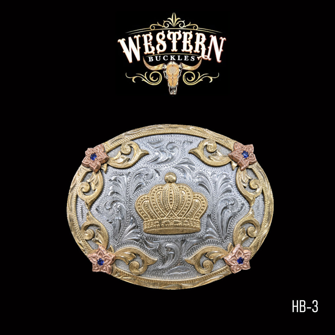Crown Trophy Belt Buckle · Brass, German Silver &amp; Copper-The Western Buckles