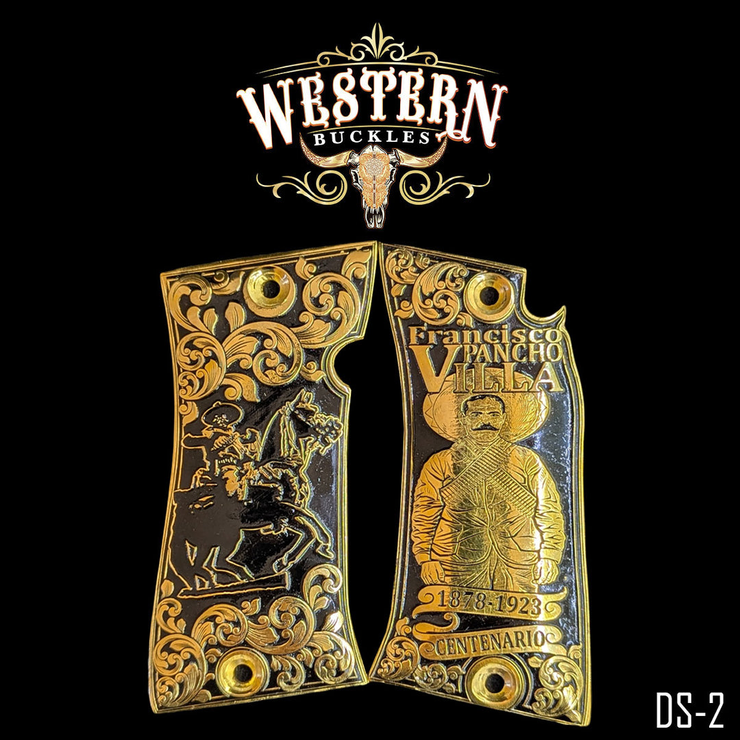 Star Pancho Villa Gun Grips | Handcrafted by Western Buckles | SKU DS-2
