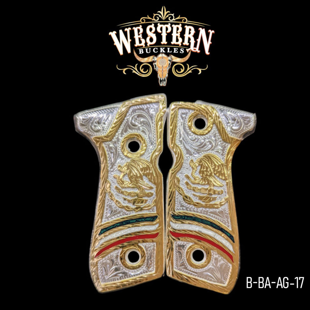 Eagle Grips for Beretta 92FS — 24K Gold & Silver Plating