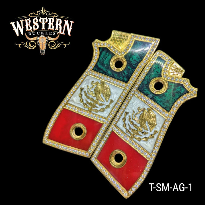 Eagle Grips for Taurus PT — 24K Gold-Plated &amp; White Zircoins