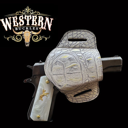 Gun Holster Funda Cocodrilo Blanco