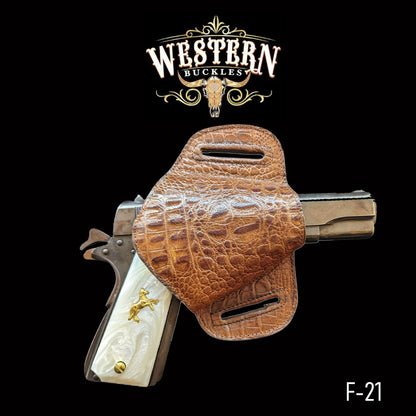 Gun Holster Funda Cocodrilo 1 Cafe
