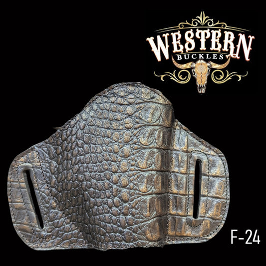 Gun Holster Funda Cocodrilo Cafe Brillante
