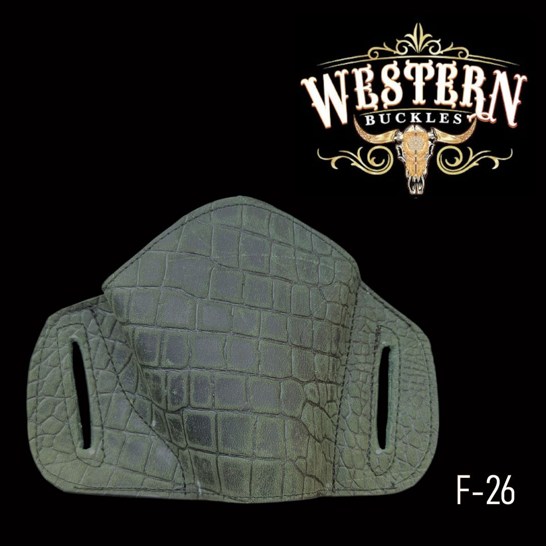 Gun Holster Green Crocodile | Handcrafted by Western Buckles | SKU F-26