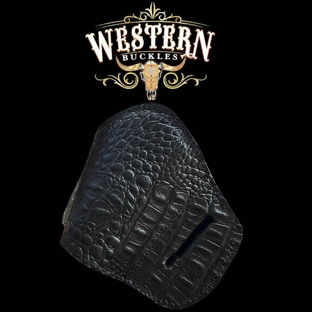 Gun Holster Funda Cocodrilo Negro. - Western Buckles