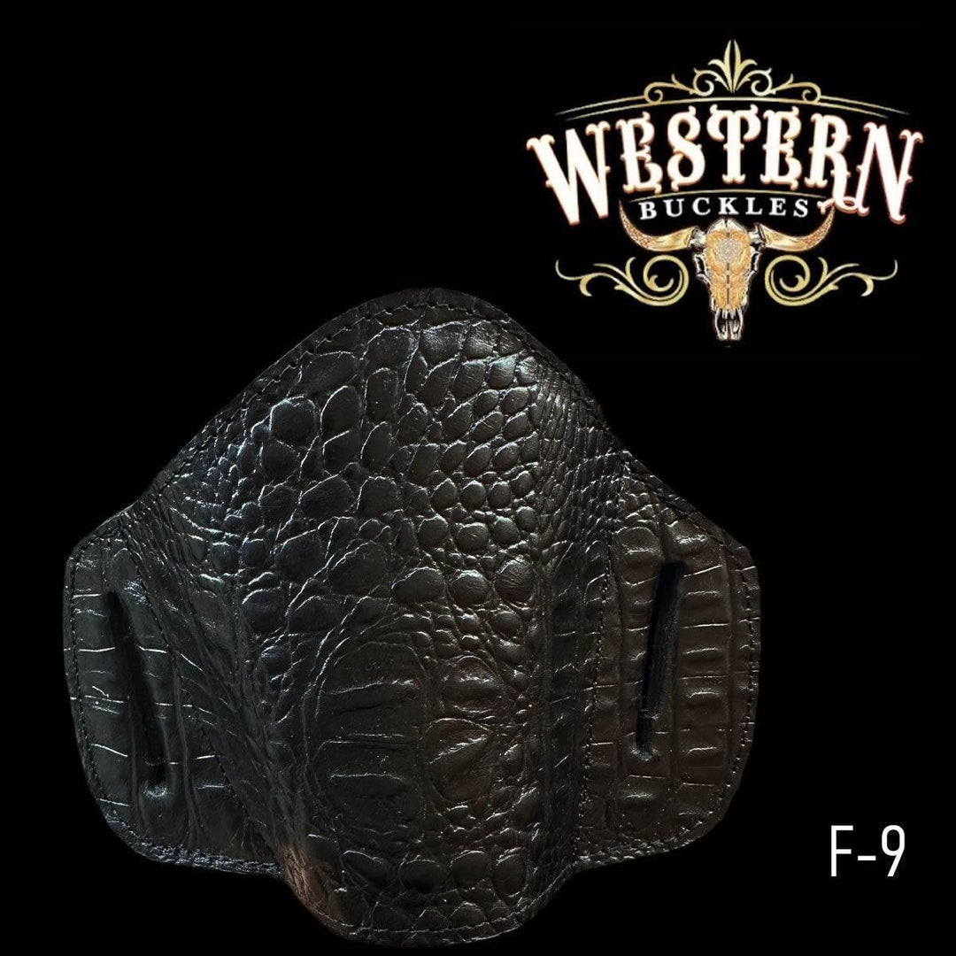 Gun Holster Funda Cocodrilo Negro. - Western Buckles