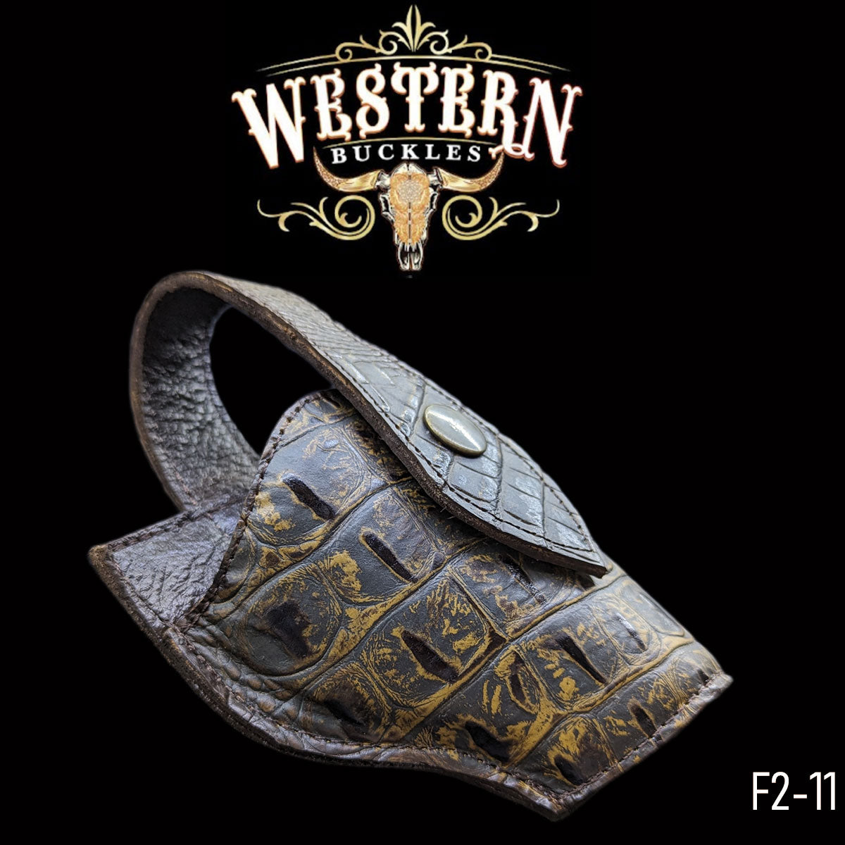 Gun Holster Funda Cocodrilo Cafe.