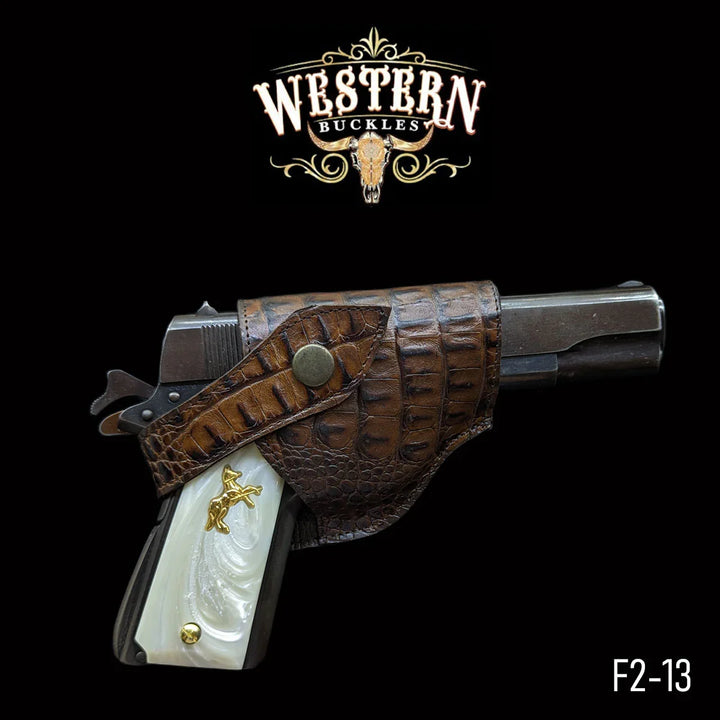 Gun Holster Funda Cocodrilo 1 Cafe.