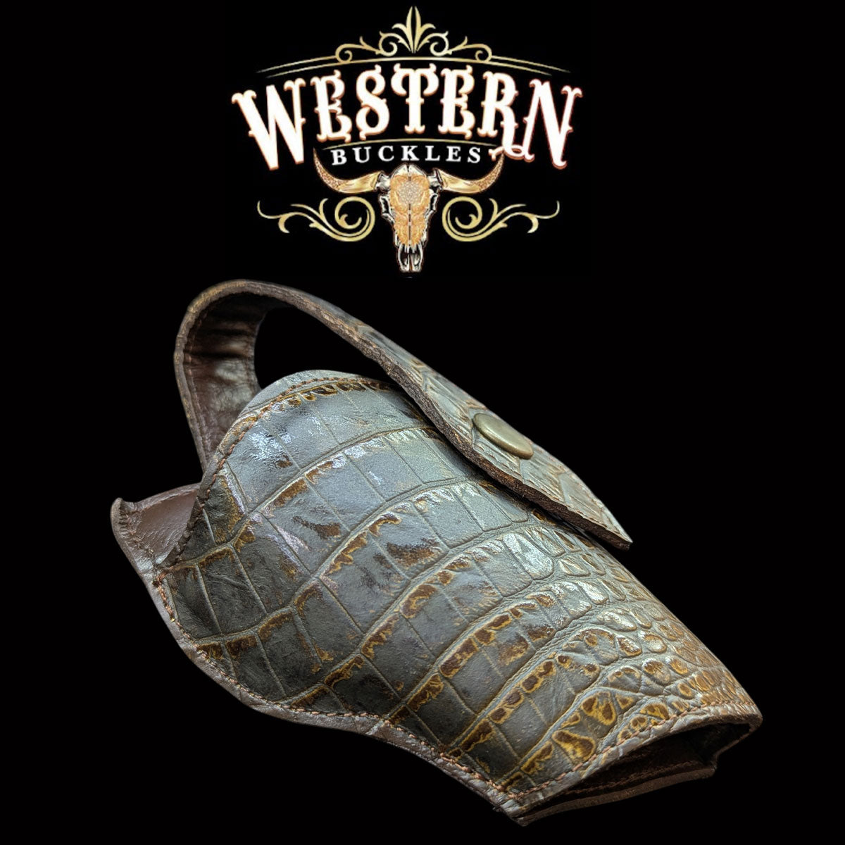 Gun Holster Funda Cocodrilo Cafe
