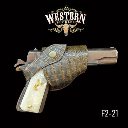 Gun Holster Funda Cocodrilo Cafe