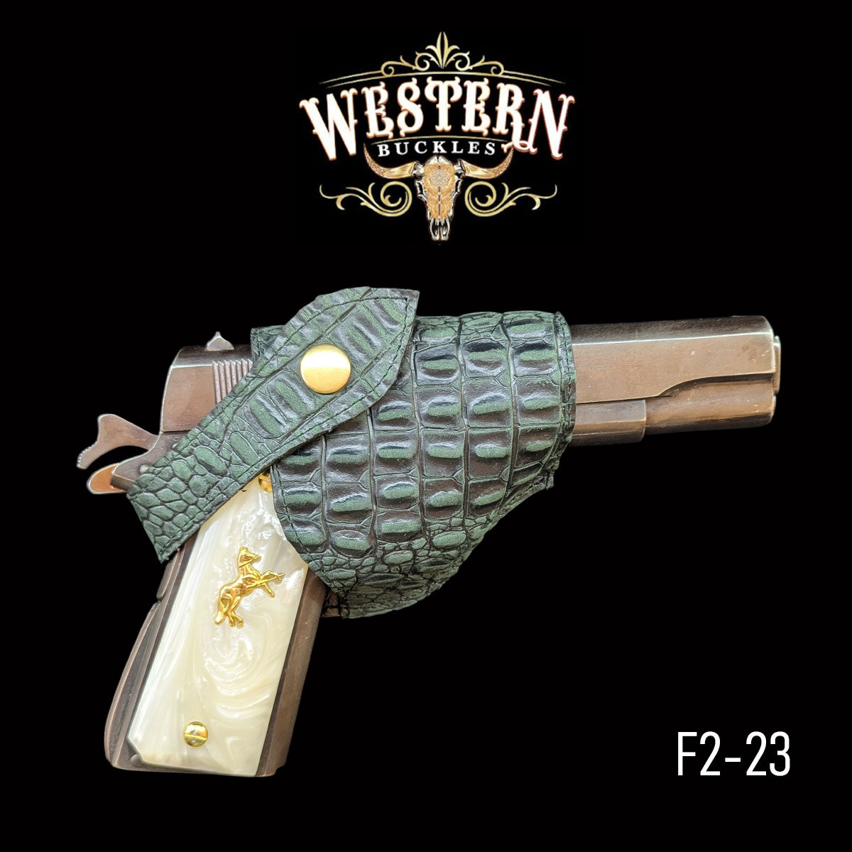 Gun Holster Funda Cocodrilo Verde 1