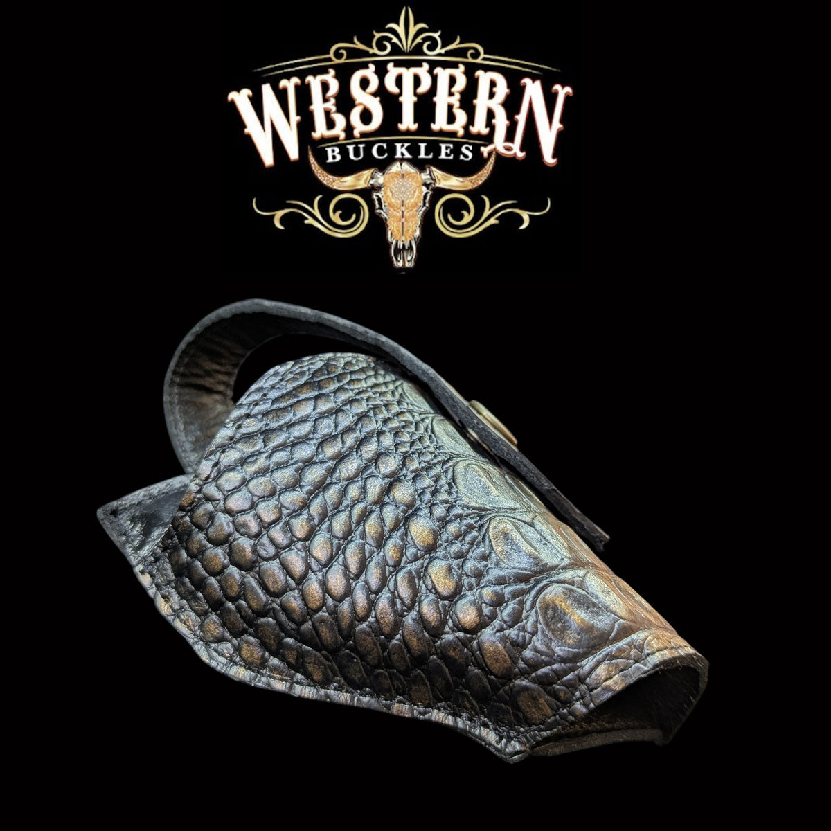 Gun Holster Funda Cocodrilo Cafe Brillante