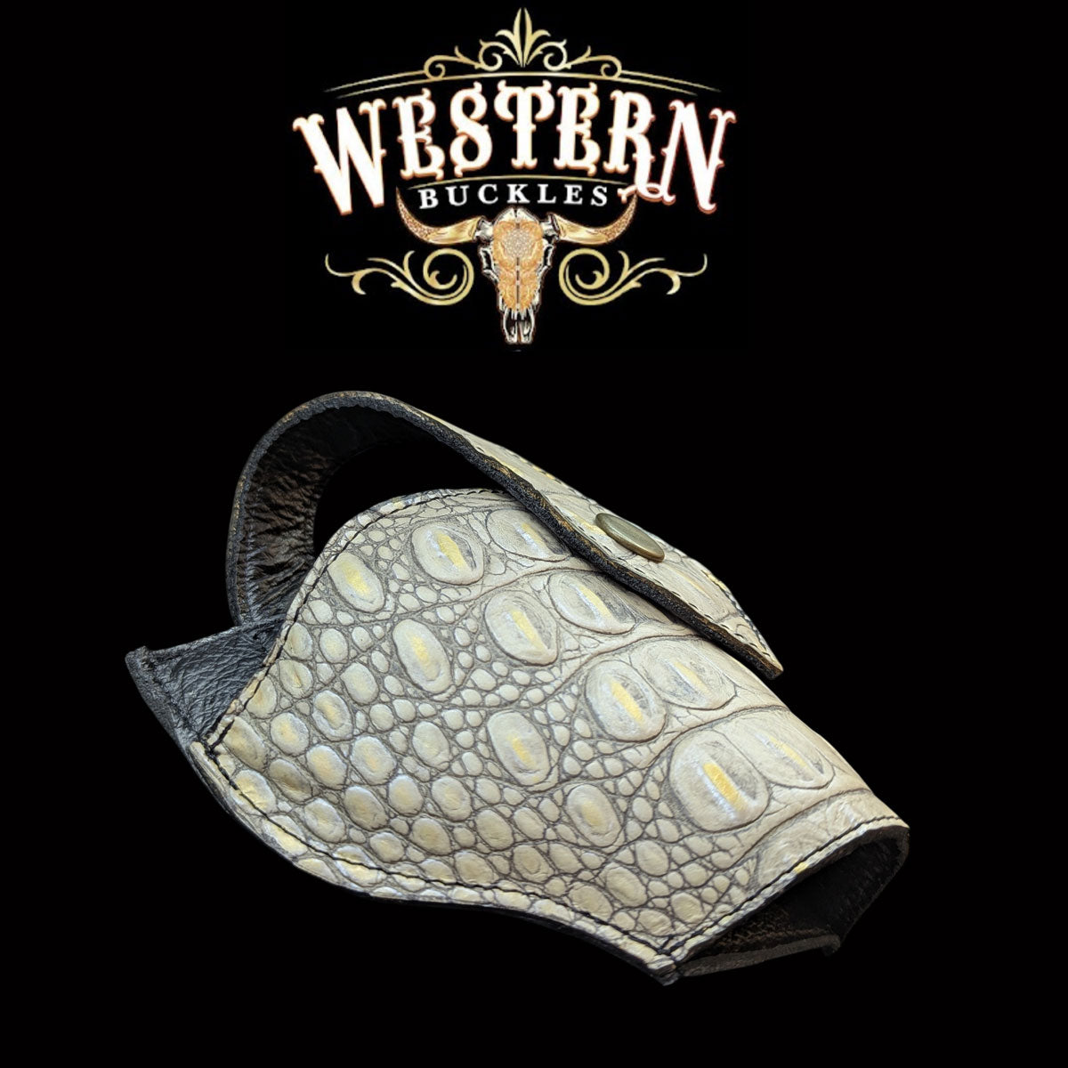 Gun Holster Funda Cocodrilo Beige.