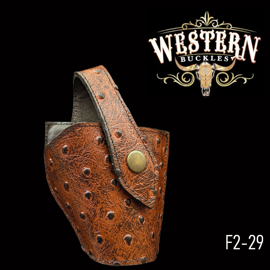 Gun Holster Red Ostrich | Handcrafted by Western Buckles | SKU F2-29