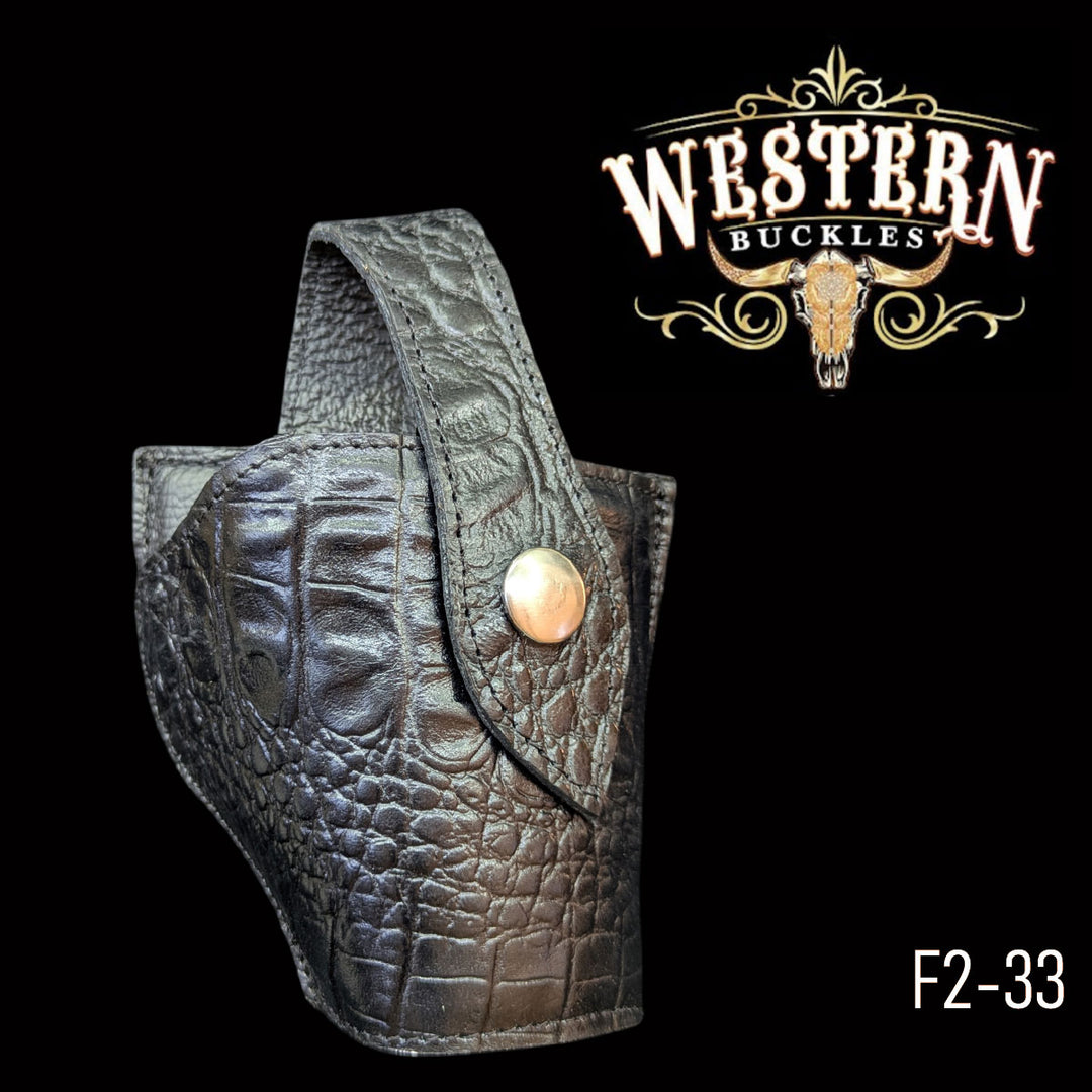 Gun Holster Black Crocodile | Handcrafted by Western Buckles | SKU F2-33