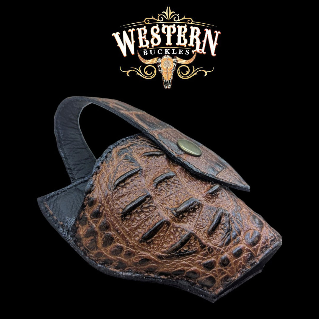 Gun Holster Funda 1 Cocodrilo Rojizo.