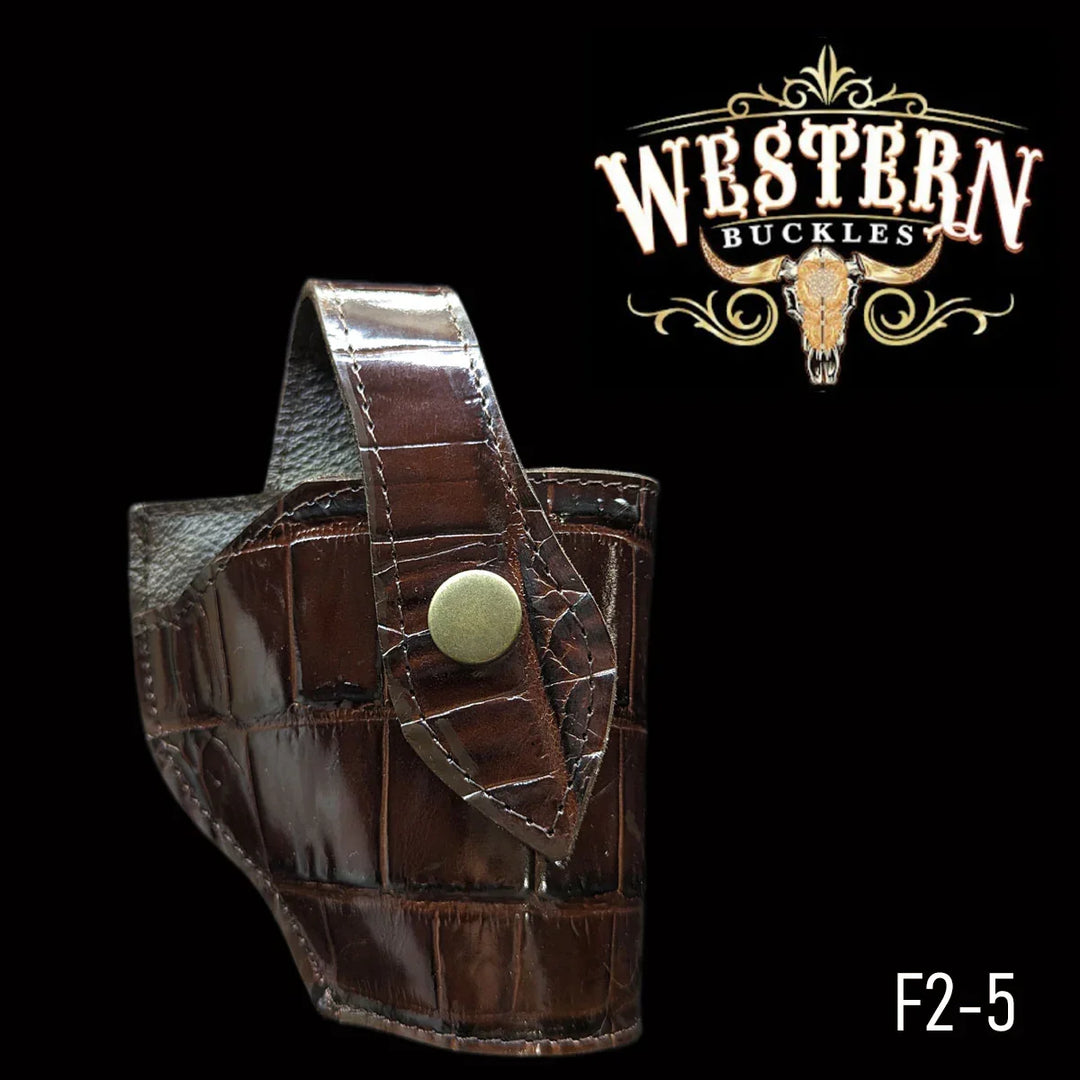 Gun Holster Funda Cocodrilo Cafe